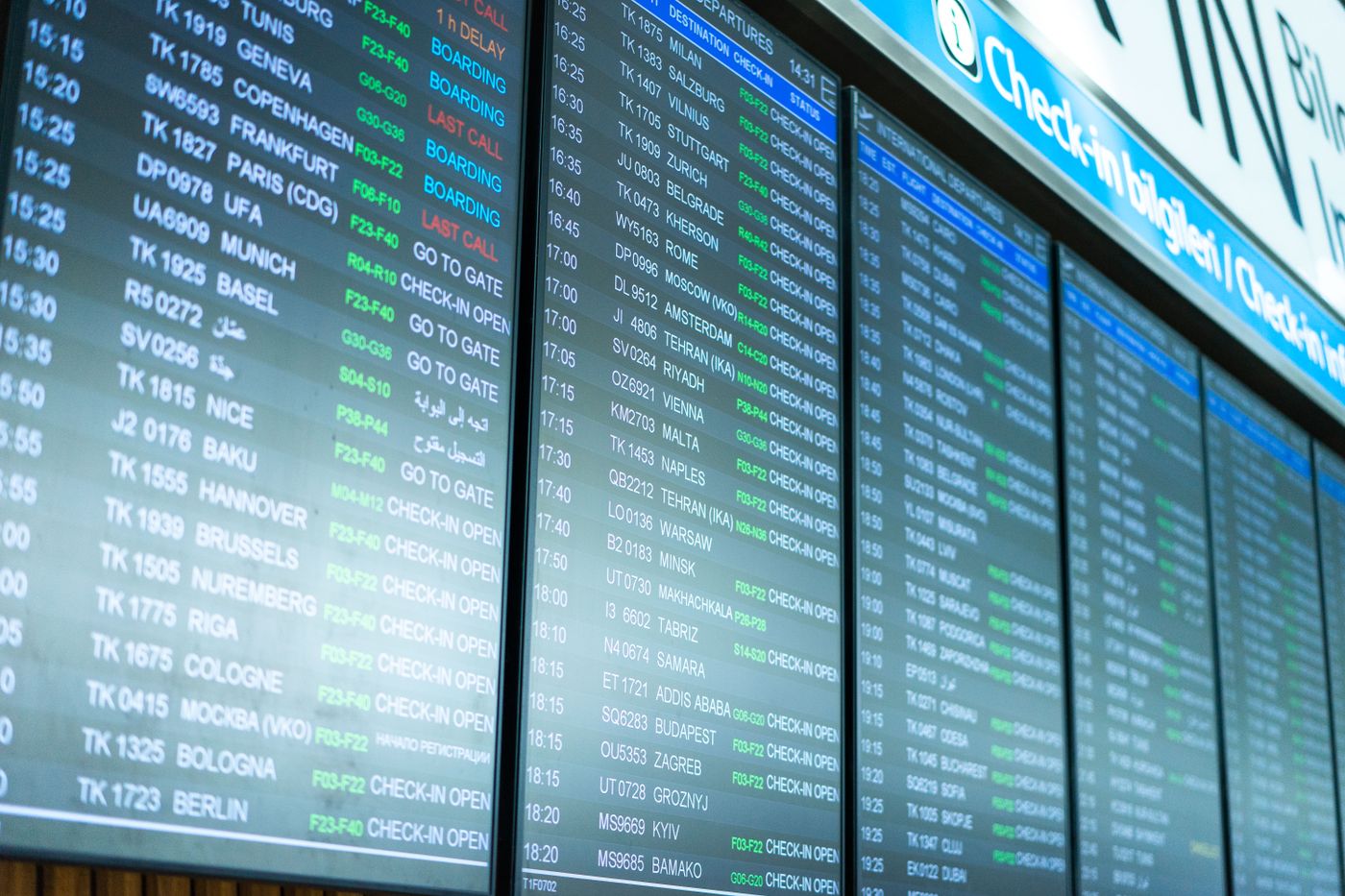 Airport departure boards